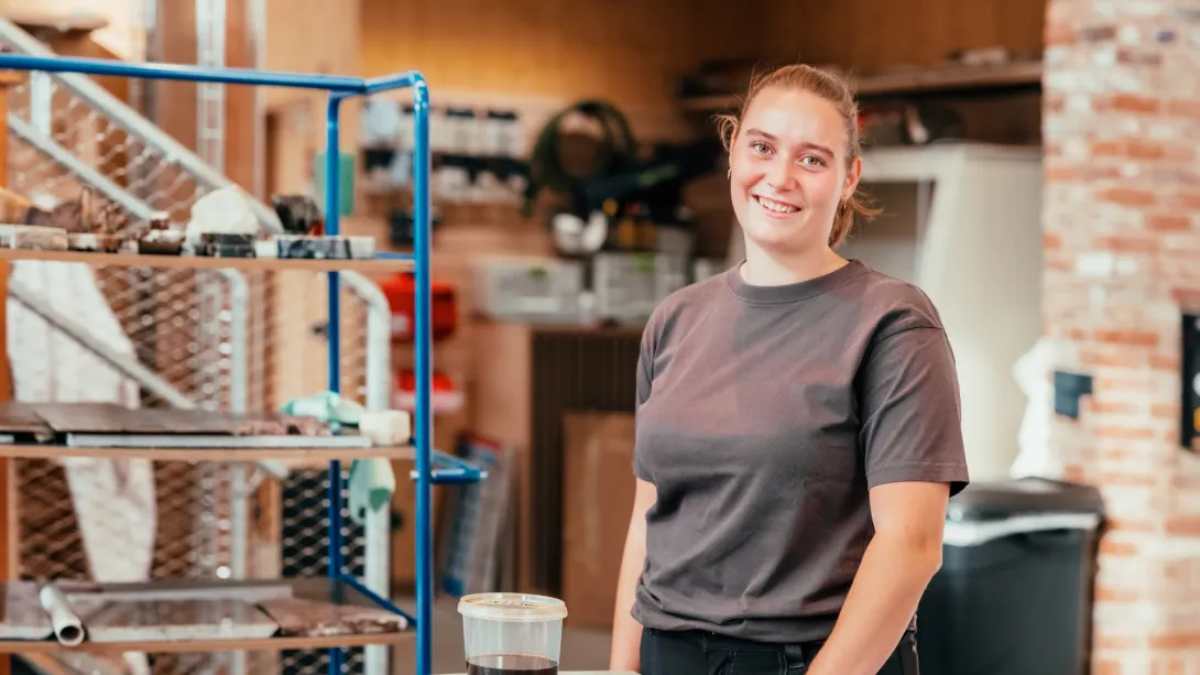 Signe Hansen, murerlærling og beboer på Håndværkskollegiet i Horsens